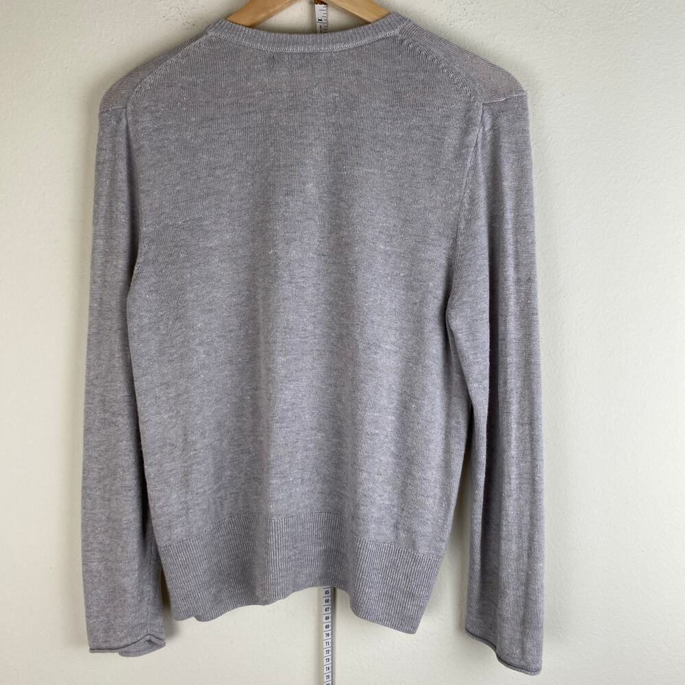 NIC + ZOE Busy Bee Embroidered Cardigan Grey Linen Blend M - Picture 11 of 14